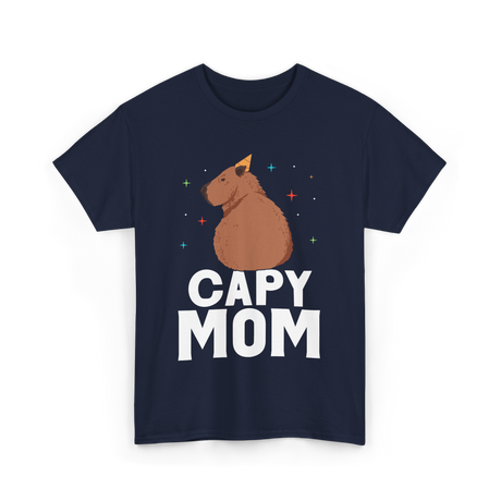 Capy Mom Capybara Animal Mother T-Shirt - Navy