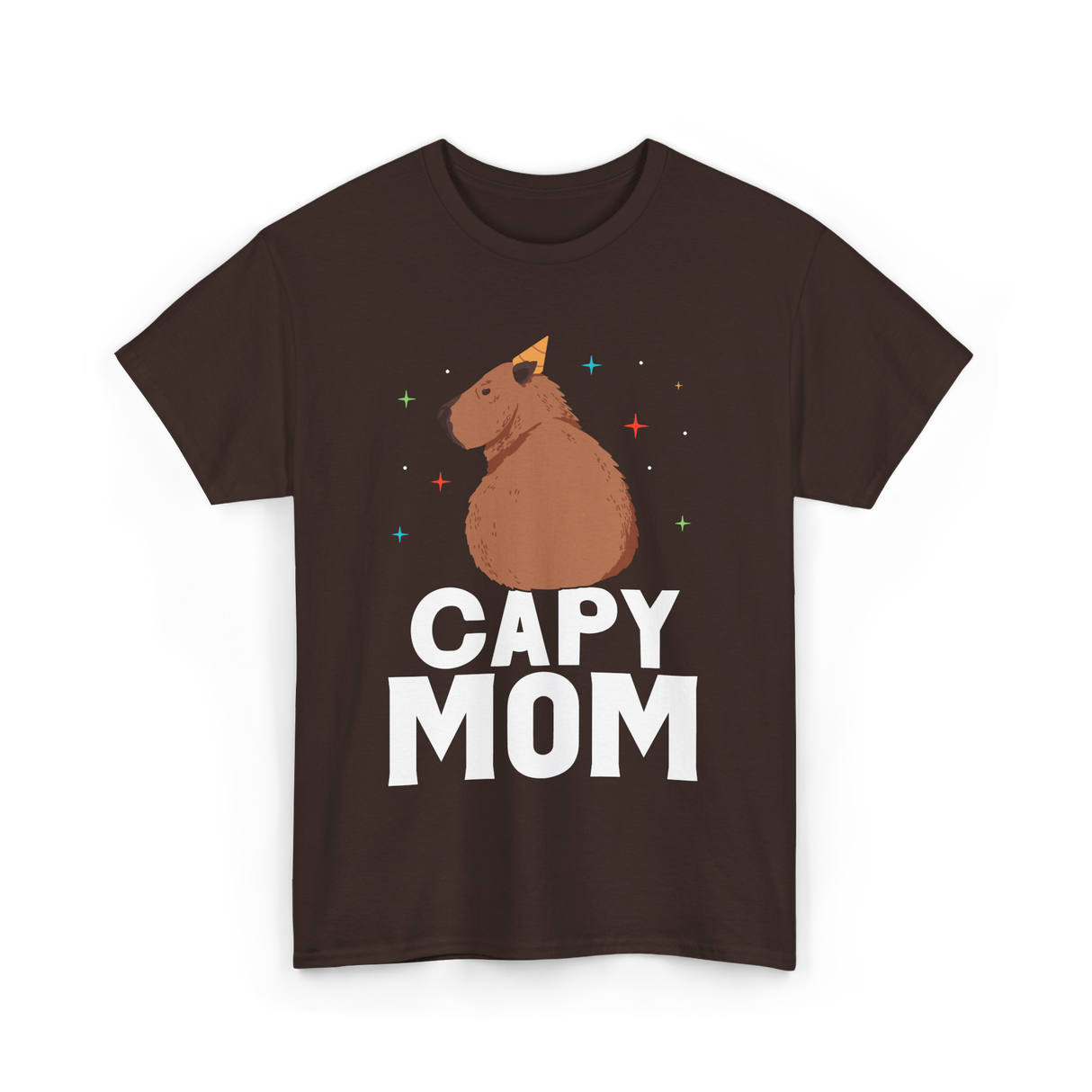 Capy Mom Capybara Animal Mother T-Shirt - Dark Chocolate