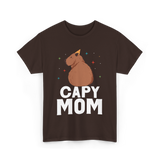 Capy Mom Capybara Animal Mother T-Shirt - Dark Chocolate