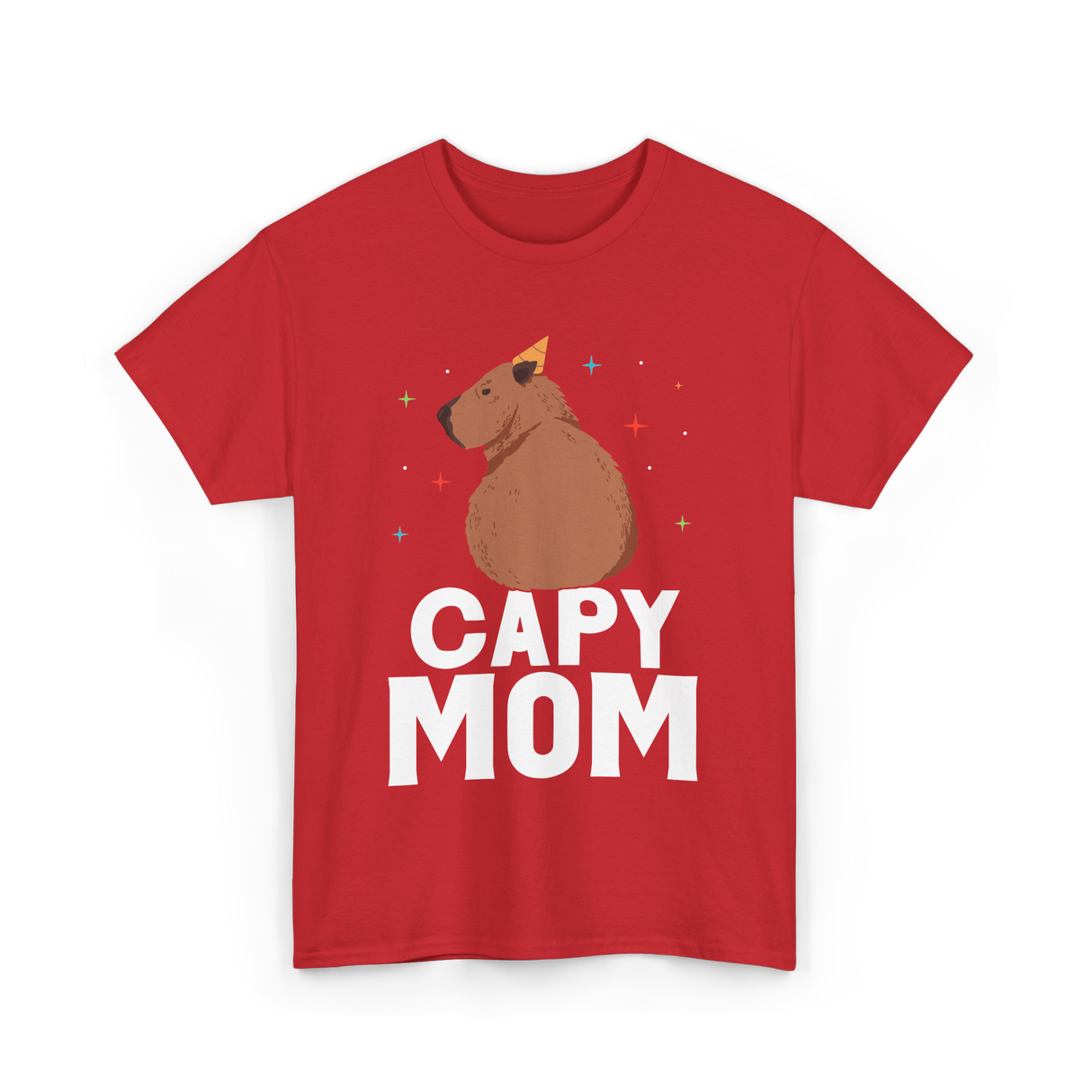 Capy Mom Capybara Animal Mother T-Shirt - Red