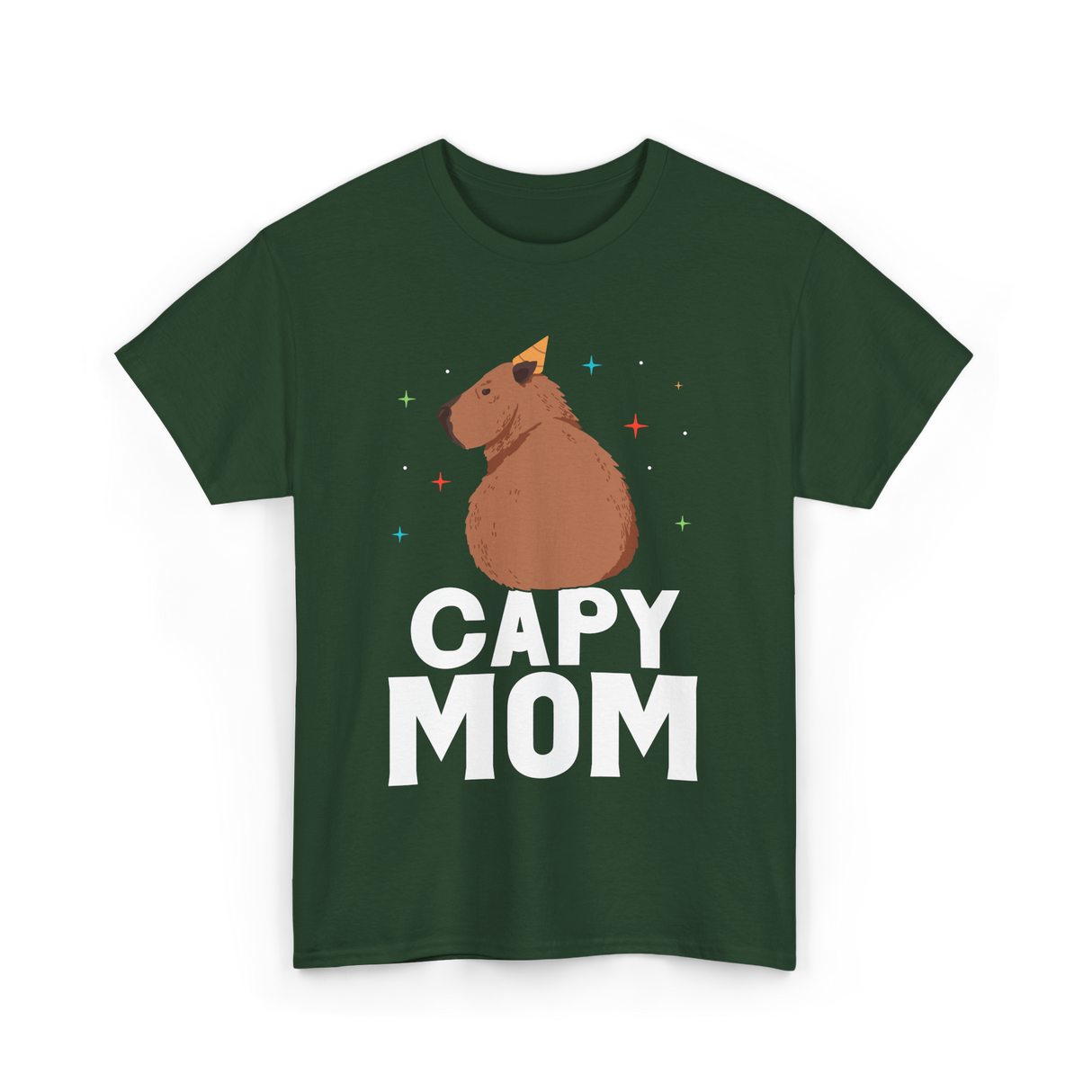 Capy Mom Capybara Animal Mother T-Shirt - Forest Green