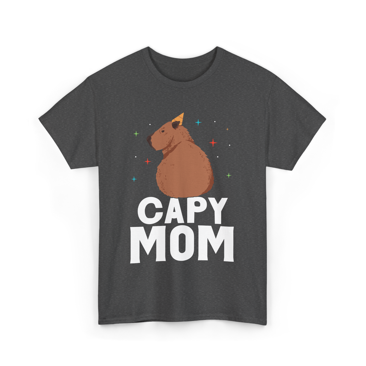 Capy Mom Capybara Animal Mother T-Shirt - Dark Heather