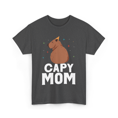 Capy Mom Capybara Animal Mother T-Shirt - Dark Heather