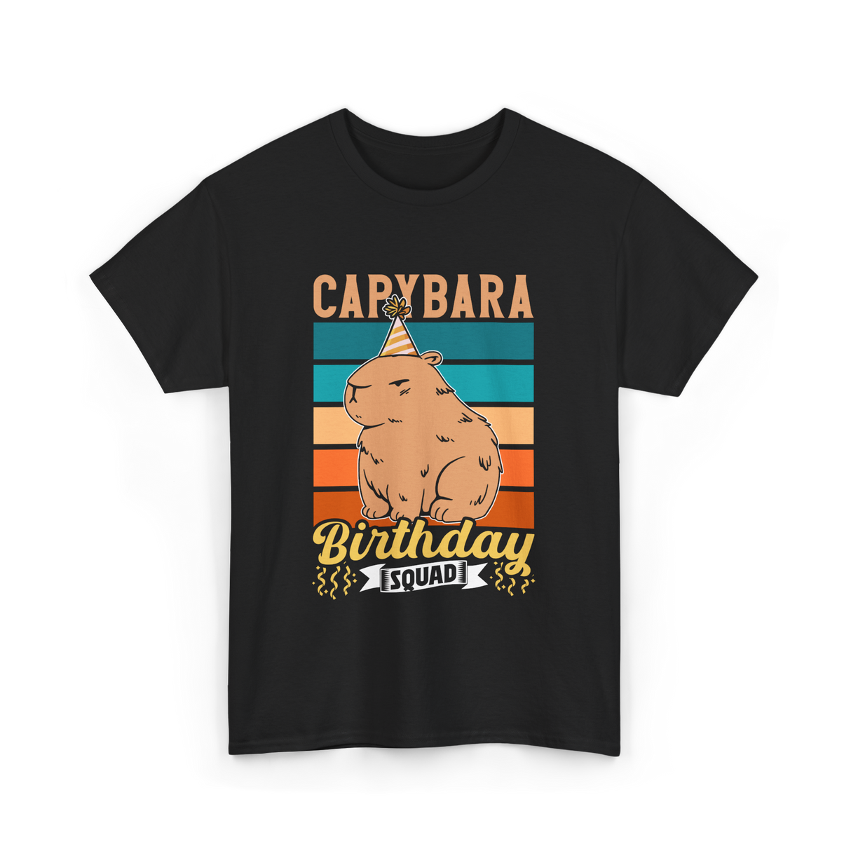 Capybara Birthday Squad Capybaras T-Shirt - Black