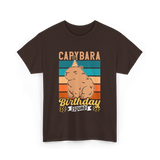 Capybara Birthday Squad Capybaras T-Shirt - Dark Chocolate