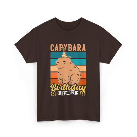 Capybara Birthday Squad Capybaras T-Shirt - Dark Chocolate