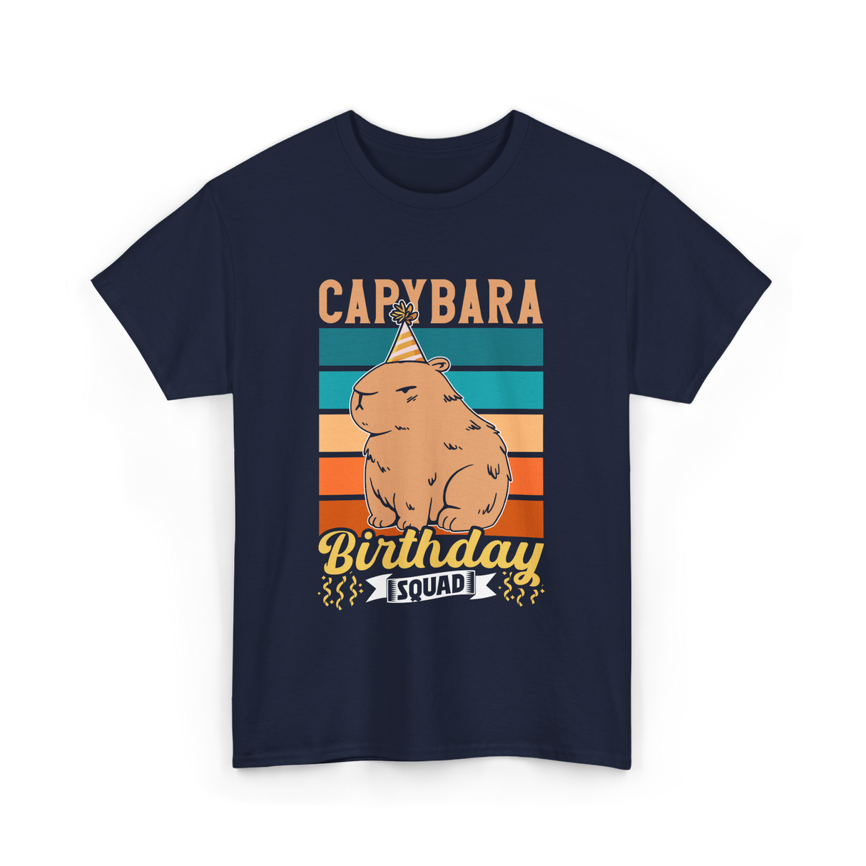 Capybara Birthday Squad Capybaras T-Shirt - Navy