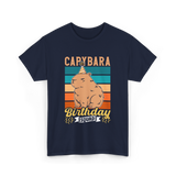 Capybara Birthday Squad Capybaras T-Shirt - Navy