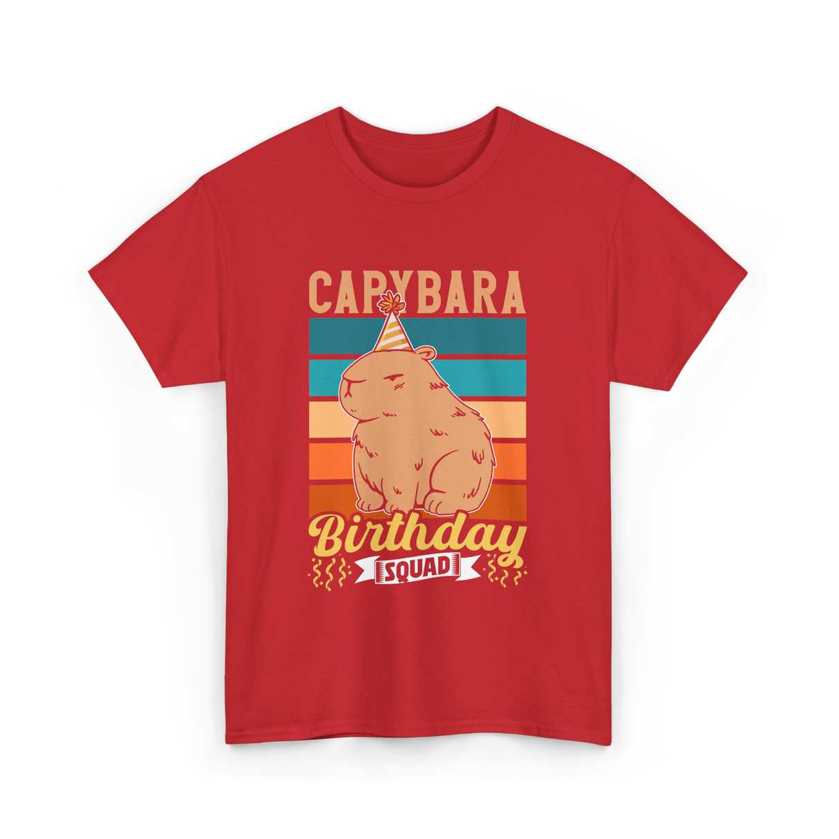 Capybara Birthday Squad Capybaras T-Shirt - Red