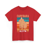 Capybara Birthday Squad Capybaras T-Shirt - Red