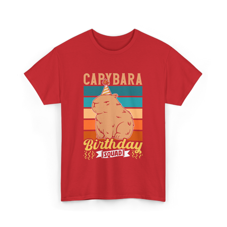 Capybara Birthday Squad Capybaras T-Shirt - Red