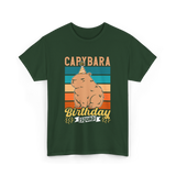 Capybara Birthday Squad Capybaras T-Shirt - Forest Green