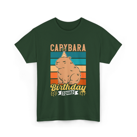 Capybara Birthday Squad Capybaras T-Shirt - Forest Green