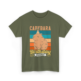 Capybara Birthday Squad Capybaras T-Shirt - Military Green