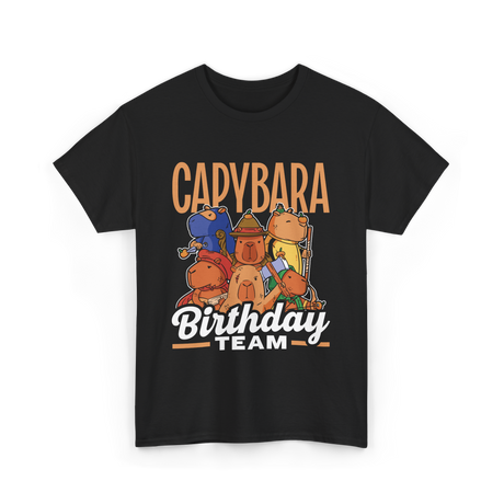 Capybara Birthday Team Capybara T-Shirt - Black