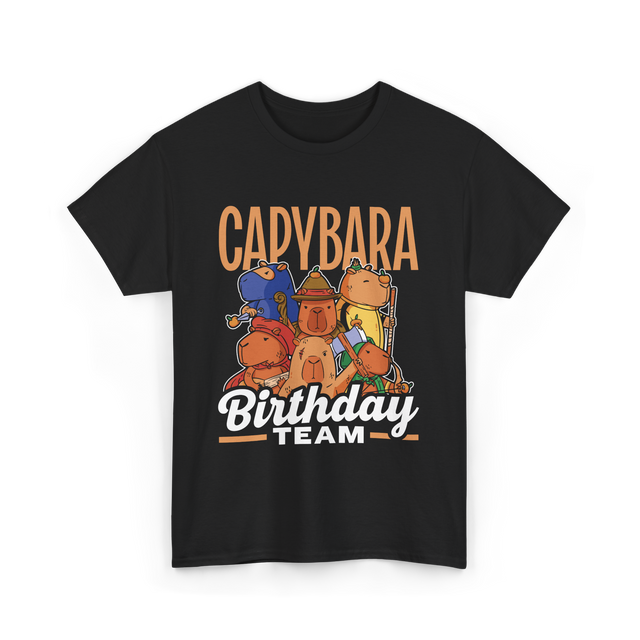 Capybara Birthday Team Capybara T-Shirt - Black