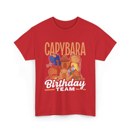 Capybara Birthday Team Capybara T-Shirt - Red