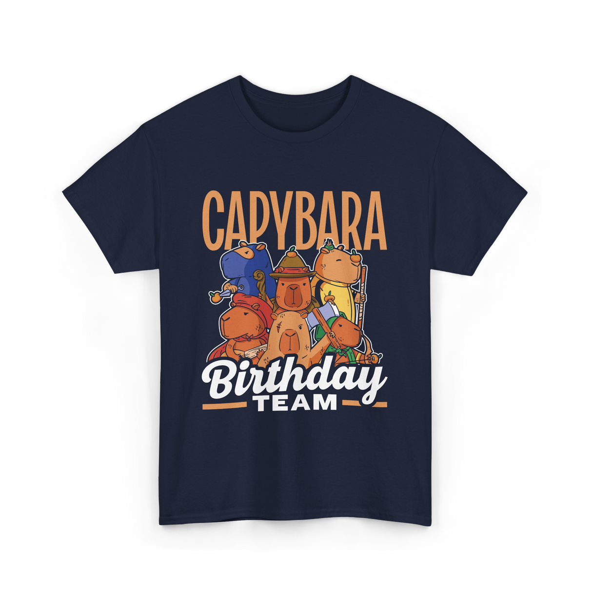 Capybara Birthday Team Capybara T-Shirt - Navy