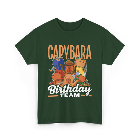 Capybara Birthday Team Capybara T-Shirt - Forest Green