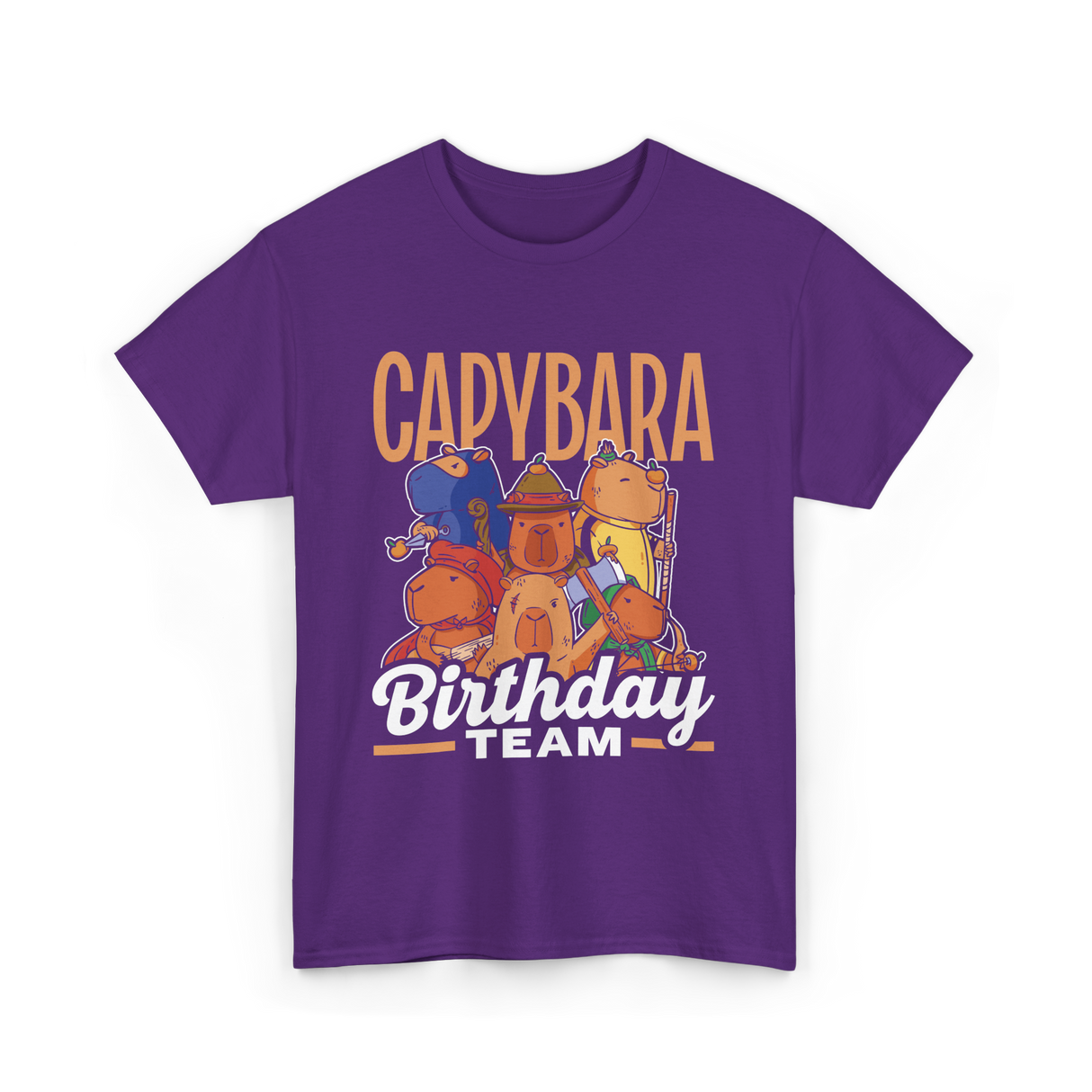 Capybara Birthday Team Capybara T-Shirt - Purple