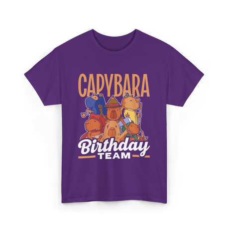 Capybara Birthday Team Capybara T-Shirt - Purple