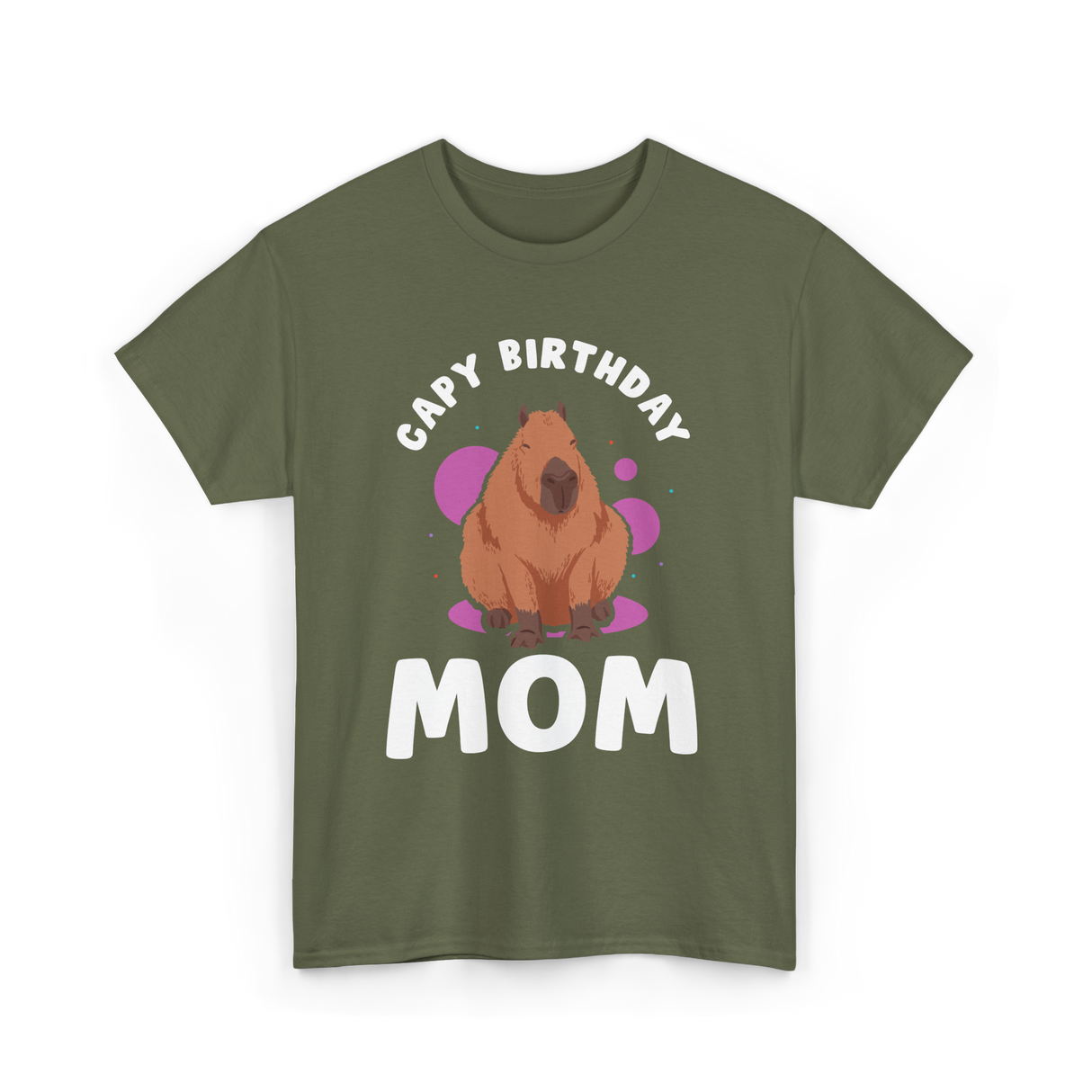 Capybara Cute Animal Capybaras T-Shirt - Military Green