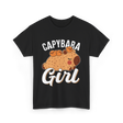 Capybara Girl Capybaras Animal T-Shirt - Black