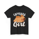 Capybara Girl Capybaras Animal T-Shirt - Black