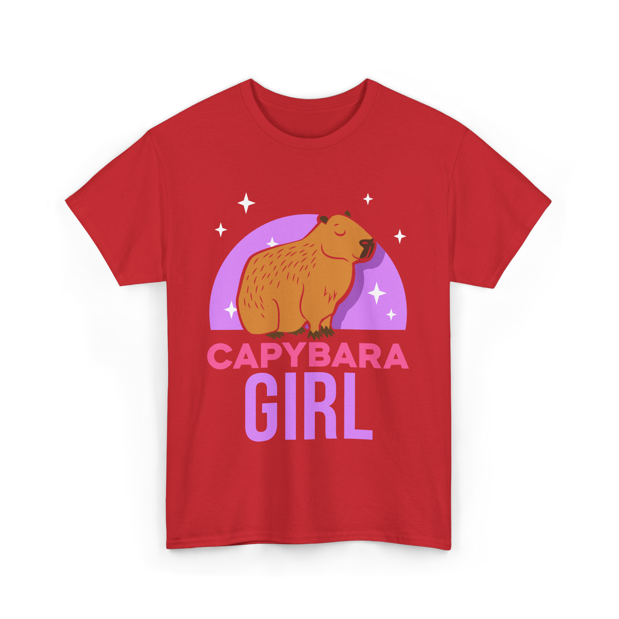 Capybara Girl Capybaras Animal T-Shirt - Red