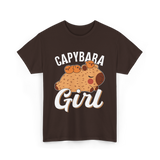 Capybara Girl Capybaras Animal T-Shirt - Dark Chocolate