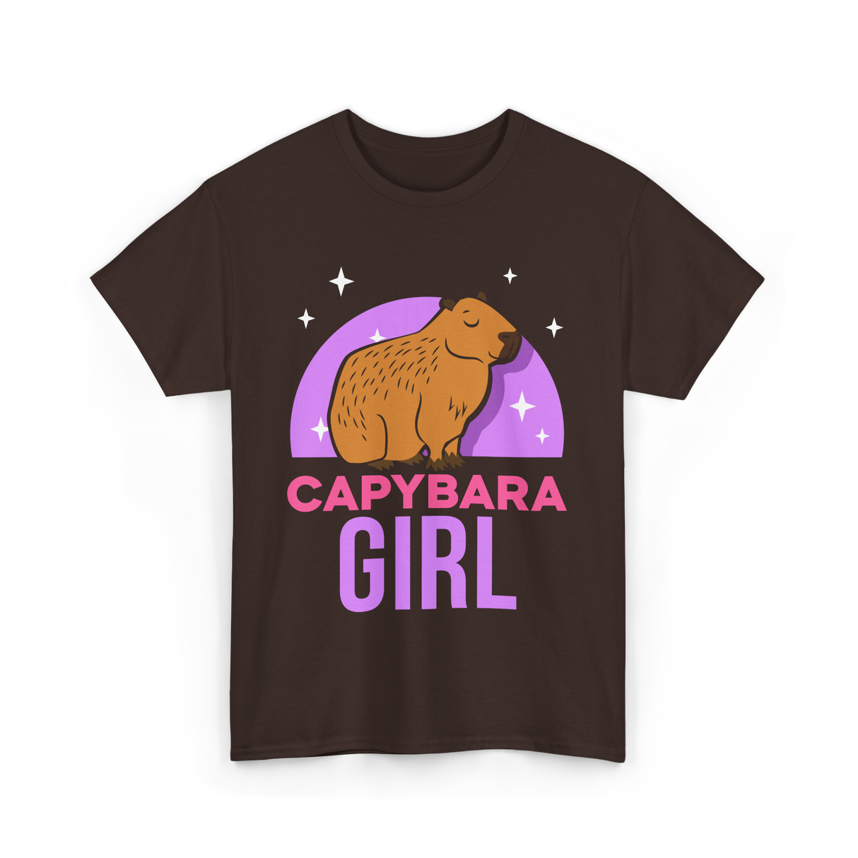 Capybara Girl Capybaras Animal T-Shirt - Dark Chocolate