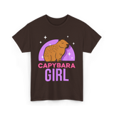 Capybara Girl Capybaras Animal T-Shirt - Dark Chocolate