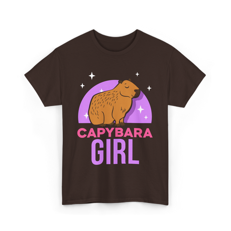 Capybara Girl Capybaras Animal T-Shirt - Dark Chocolate