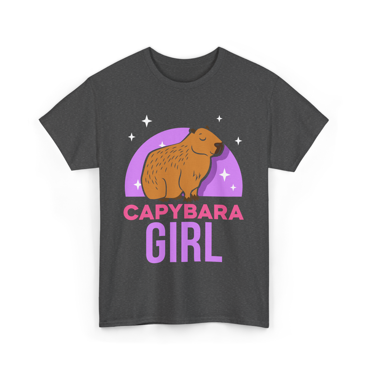 Capybara Girl Capybaras Animal T-Shirt - Dark Heather