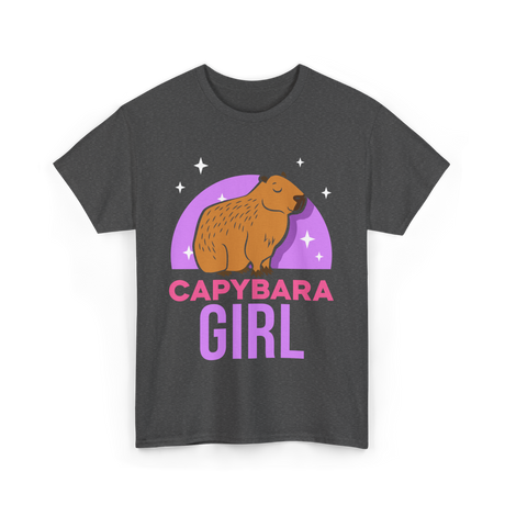 Capybara Girl Capybaras Animal T-Shirt - Dark Heather