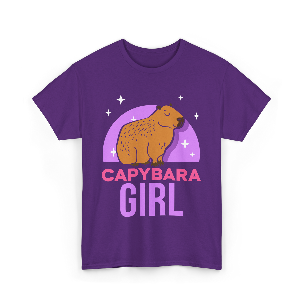 Capybara Girl Capybaras Animal T-Shirt - Purple