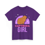 Capybara Girl Capybaras Animal T-Shirt - Purple