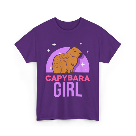 Capybara Girl Capybaras Animal T-Shirt - Purple