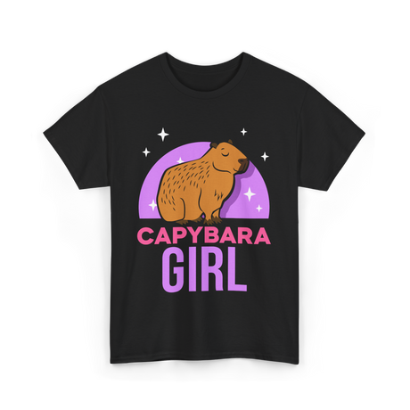 Capybara Girl Capybaras Animal T-Shirt - Black