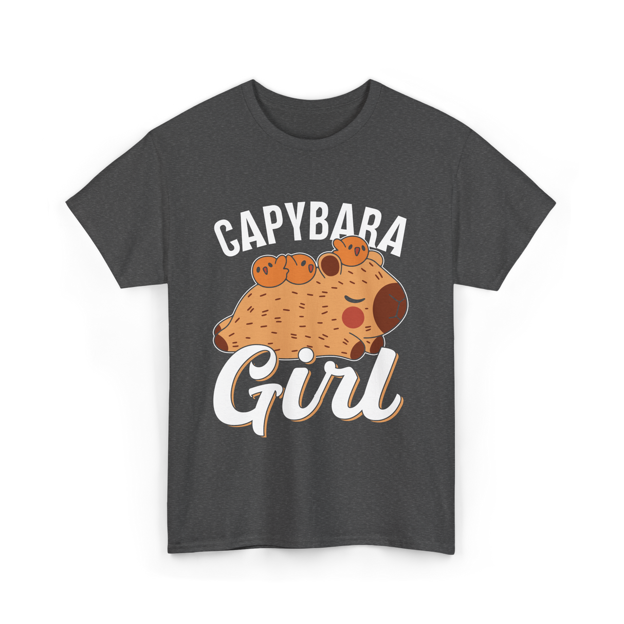 Capybara Girl Capybaras Animal T-Shirt - Dark Heather