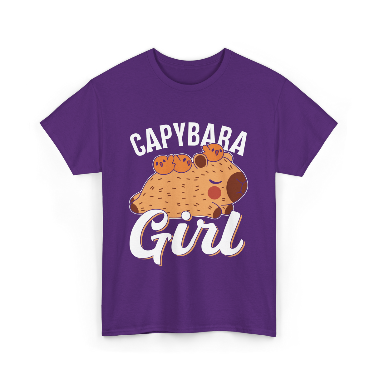 Capybara Girl Capybaras Animal T-Shirt - Purple