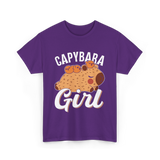 Capybara Girl Capybaras Animal T-Shirt - Purple