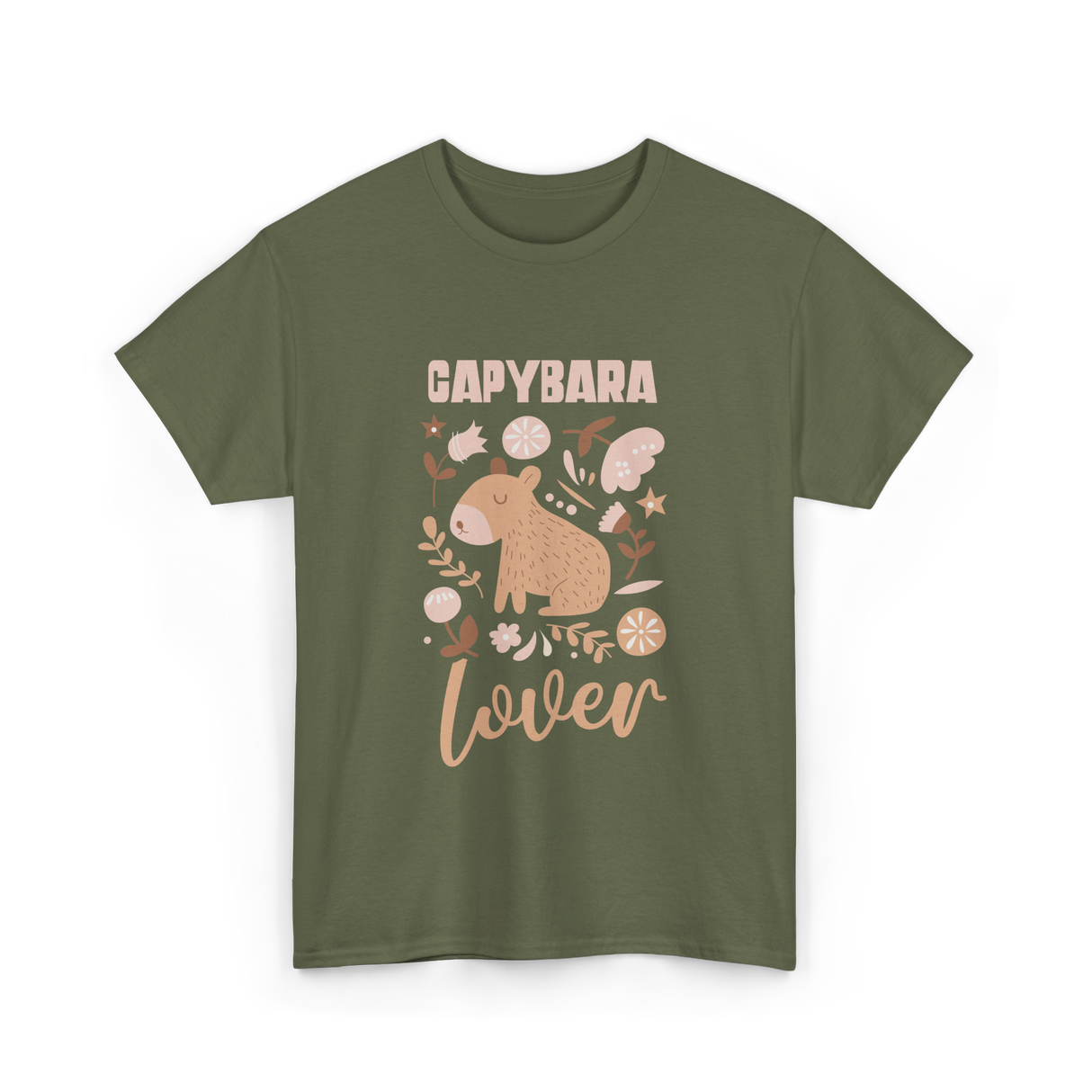 Capybara Lover Animal Capybara T-Shirt - Military Green