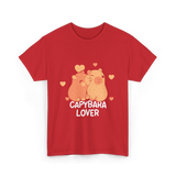 Capybara Lover Capybaras Animal T-Shirt - Red