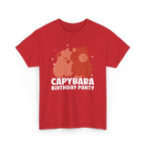 Capybara Party Rodent Capybara T-Shirt - Red