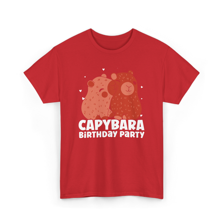 Capybara Party Rodent Capybara T-Shirt - Red