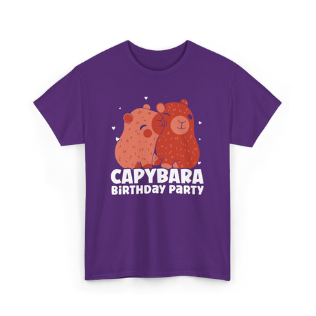 Capybara Party Rodent Capybara T-Shirt - Purple