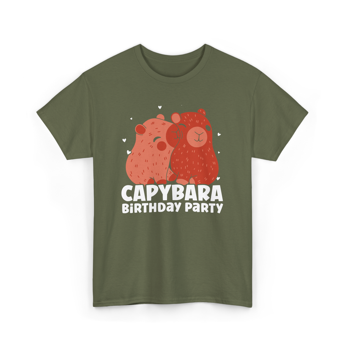 Capybara Party Rodent Capybara T-Shirt - Military Green