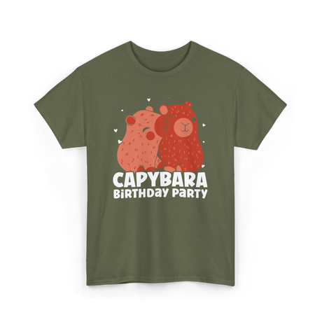 Capybara Party Rodent Capybara T-Shirt - Military Green