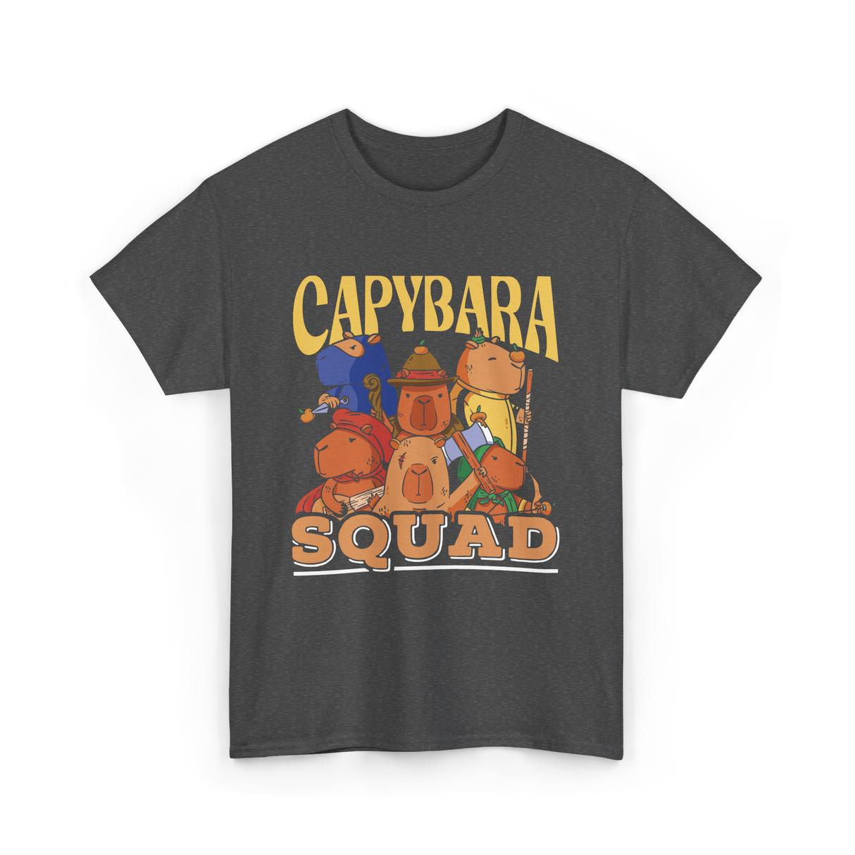 Capybara Squad Rodent Animals T-Shirt - Dark Heather